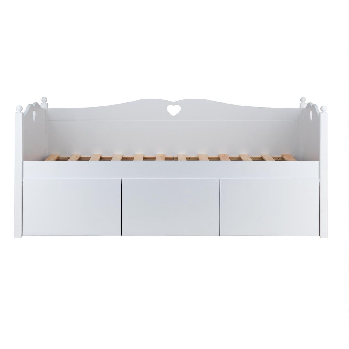 Lilli Furniture - Bedbank met 3 mega lades - inclusief lattenbodem - 90x200cm - Wit