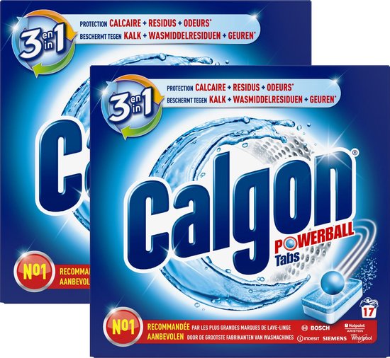 opgraven Respectvol bal Calgon 3 in 1 Powerball Tabs Wasmachine Reiniger en Anti kalk - 2x 17  Tabletten -... | bol.com