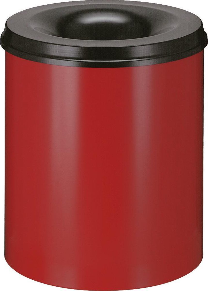 V-Part - Vlamdovende papierbak 80 liter - Steel - rood, zwart - Prullenbak
