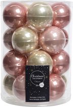 Glas Kerstballen Mix (6cm) Box 20 Stuks Pink