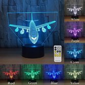 3D Led Lamp Remote Touch Jet AirPlane Warplane Fly To Earth Helikopter 3D LED-lamp 7 Kleurverandering Slaapkamer Vliegtuigen Verlichting Wereld - Glider Plane 3D lamp / With Controller