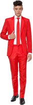 Suitmeister Red - Heren Pak - Casual Effen Gekleurd - Rood - Kerst - Maat L