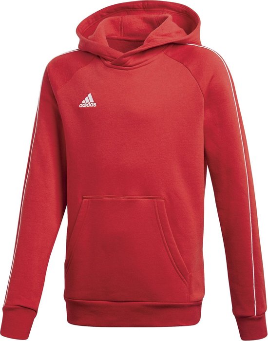 adidas - Core 18 Hoody Youth - Junior Sweater - 128 - Rood | bol.com