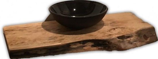 Minder dan Metalen lijn kwartaal Wastafelblad suar hout 100x50x10cm | bol.com