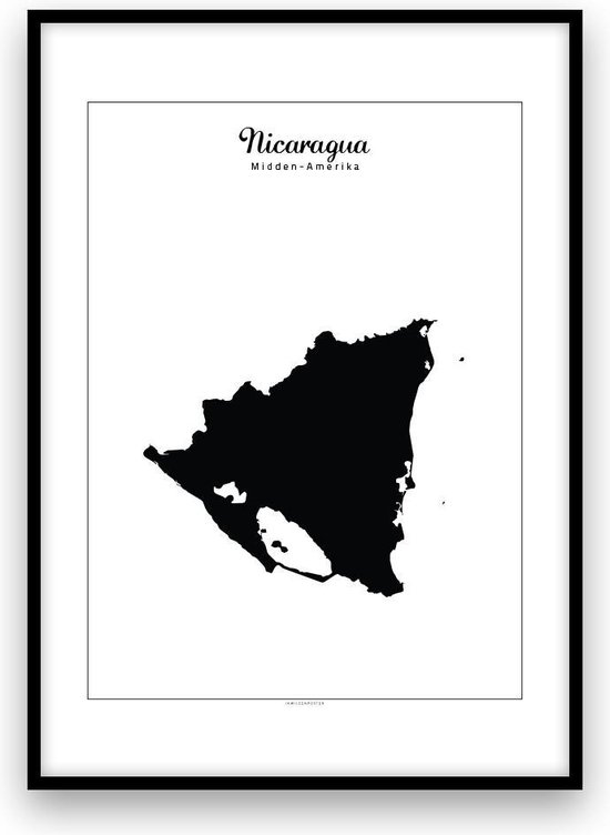 Nicaragua landposter - Zwart-wit