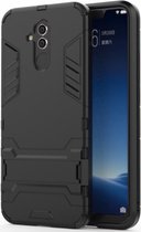 Luxe Back cover voor Huawei Mate 20 Lite - Zwart - Shockproof Armor - met kickstand