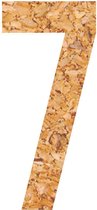 Muurcijfer - plakcijfer - prikbord - kurk - vegan – cijfer - 7 - 58 cm hoog