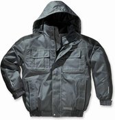 Water en winddichte jas, grijs/zwart maat XL