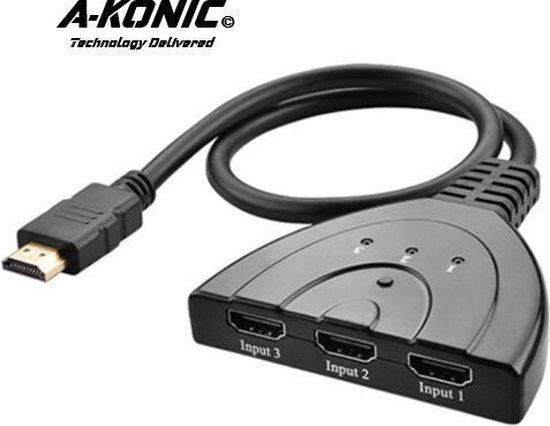 4K HDMI Splitter | 3 in 1 HDMI Switch | Kabel | Adapter | HDMI-Verdeler | 3  Ingangen |... | bol.com