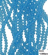 Dielay - Facet Geslepen Glaskralen - DIY Sieraden - 4 mm - Set van 1380 Stuks - Blauw