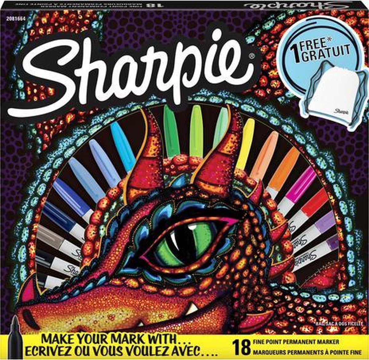 Viltstift Sharpie 0 - 9mm assorti + gratis sportzak