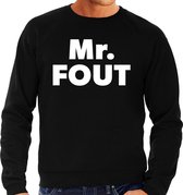 Mr. Fout sweater -  fun tekst trui zwart voor heren - Foute party kleding XL