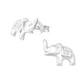 Joy|S - Zilveren olifant oorbellen 9 x 8 mm oorknopjes