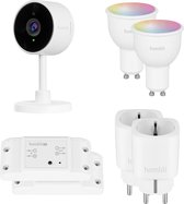 Hombli Starterkit – 2 Smart Spots Wit & Gekleurd Licht + Slimme Camera + 2 Wifi Schakelaars + 2 Slimme Stekkers