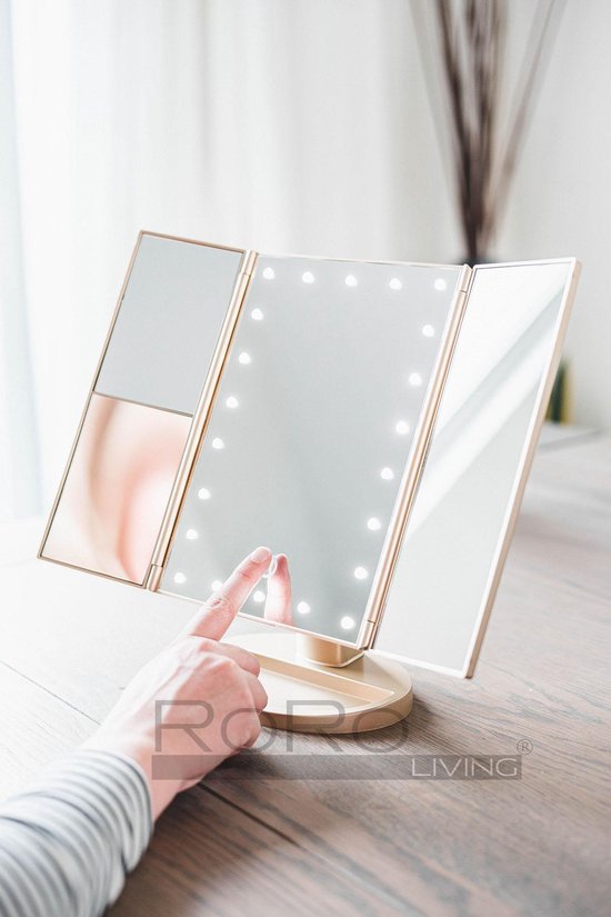 bol.com | RoRo Living® - Stijlvolle make-up spiegel met LED verlichting
