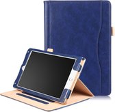 iPad 10.2 (2019 / 2020 / 2021) leren case / hoes blauw incl. standaard met 3 standen