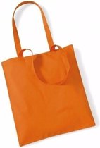 10x Katoenen schoudertasjes oranje 42 x 38 cm - 10 liter - Shopper/boodschappen tas - Tote bag - Draagtas