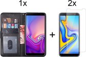 Samsung j6 plus 2018 hoesje bookcase zwart - Samsung galaxy j6 plus 2018 hoesje bookcase zwart wallet case portemonnee book case hoes cover hoesjes - 2x Samsung Galaxy J6 Plus 2018