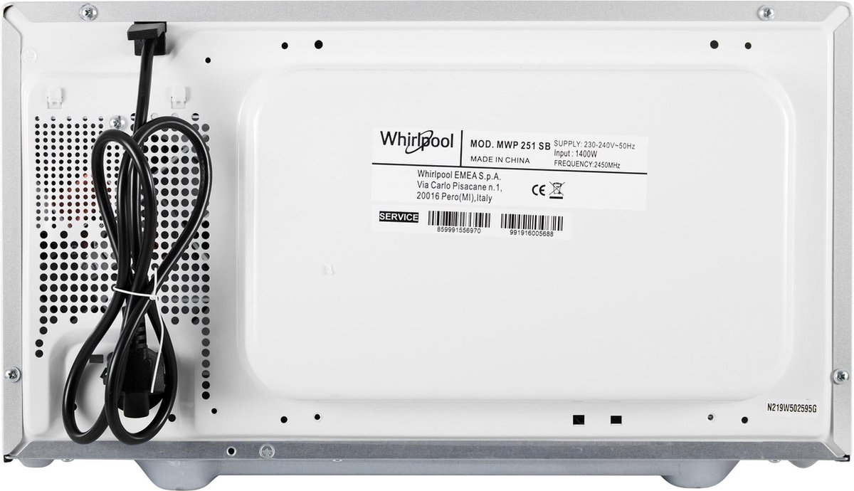 Whirlpool MWP 251 SB - Solo Magnetron - Zilver/Zwart — afbeelding 6