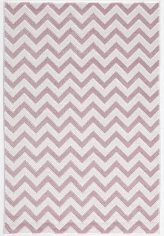 Livone Tapijt 120 cm x 180 cm Happy Rugs Zick Roze - Wit