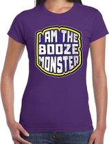 Halloween booze monster verkleed t-shirt paars voor dames M