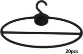 Dielay - Hanger voor Sjaals - Set Kledinghangers 20 Stuks - 22x10 cm - Zwart