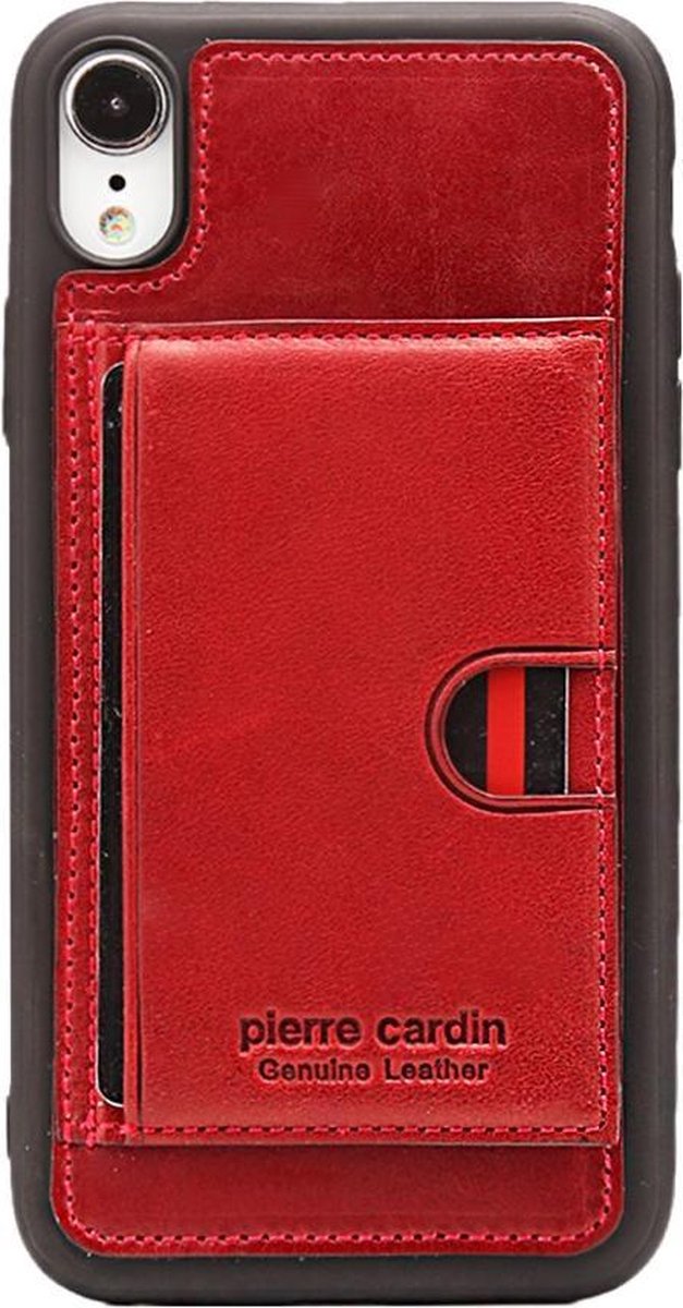 Card Holder Softcase - Iphone XS max Hoesje - Rood - Pierre Cardin