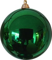 Kerstbal 10 cm donker groen glans set 2 stuks