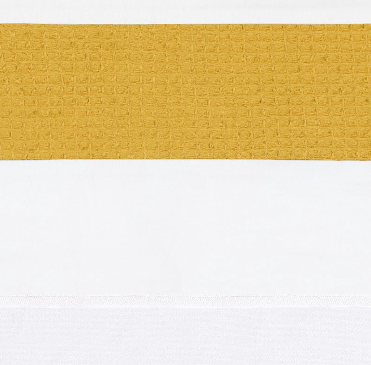 BINK Bedding Ledikantlaken Wafel (Pique) Oker 100 x 150 cm - laken voor ledikant - lakentje - babylaken - wafel - geel - okergeel - mosterdgeel