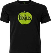 The Beatles Heren Tshirt -S- Apple Logo Zwart