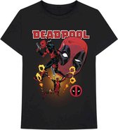 Marvel Deadpool Heren Tshirt -S- Deadpool Collage 2 Zwart