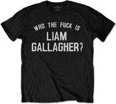 Liam Gallagher Heren Tshirt -S- Who The Fuck Is Zwart