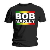 Bob Marley Heren Tshirt -M- Rasta Band Block Zwart