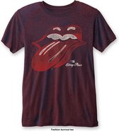 The Rolling Stones Heren Tshirt -M- Vintage Tongue Rood/Bordeaux rood