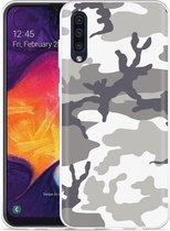 Galaxy A50 Hoesje Army Camouflage Grey - Designed by Cazy
