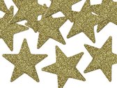 Glitters decorations Star, goud, 5cm (1 zakje met 8 stuks)