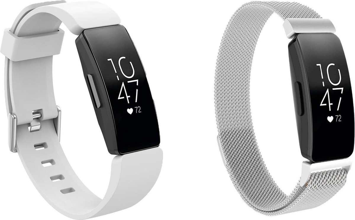 KELERINO. Siliconen bandjes geschikt voor Fitbit Inspire (HR) - 2-pack - Large