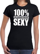 100 procent sexy tekst t-shirt zwart voor dames XL