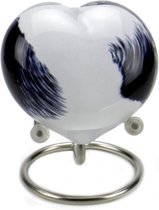 Mini Urne Coeur en Glas Noir et Blanc de série