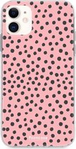 iPhone 11 hoesje TPU Soft Case - Back Cover - POLKA / Stipjes / Stippen / Roze
