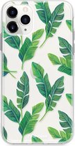 Fooncase Hoesje Geschikt voor iPhone 11 Pro Max - Shockproof Case - Back Cover / Soft Case - Banana leaves / Bananen bladeren