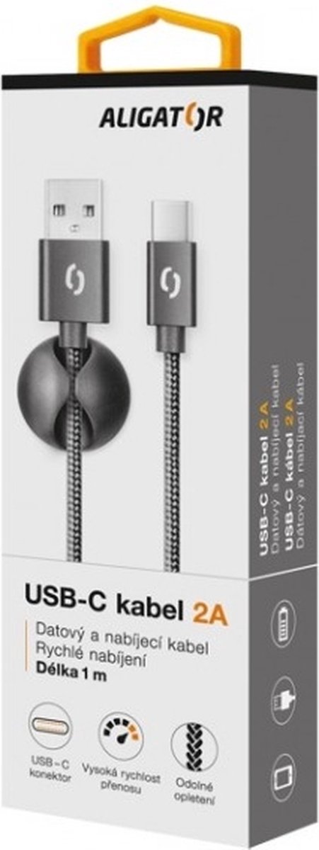 Aligator DATKP07 USB-kabel USB 2.0 1 m USB C USB A Zwart