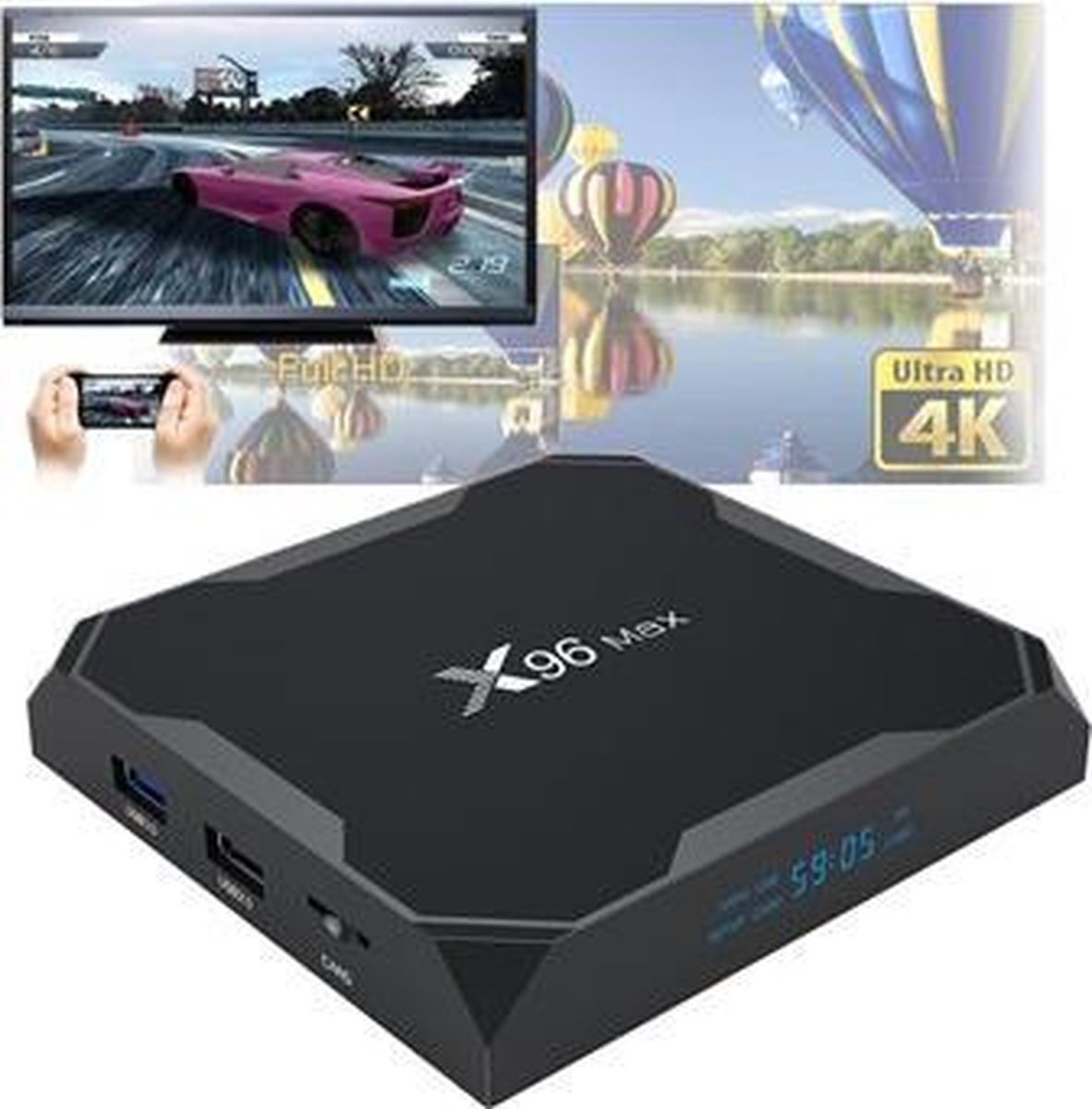 X96 Max TV Box 4GB 64GB Android 8.1 inc. Mini Keyboard