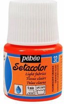 Pébéo Setacolor Fluoriserend Oranje Textielverf - 45ml textielverf voor lichte stoffen