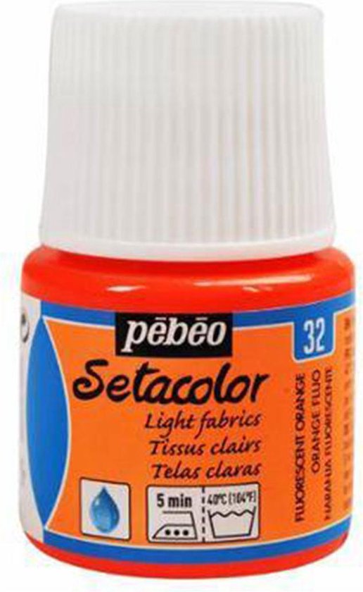 spade Actief samen Pébéo Setacolor Fluoriserend Oranje Textielverf - 45ml textielverf voor  lichte stoffen | bol.com