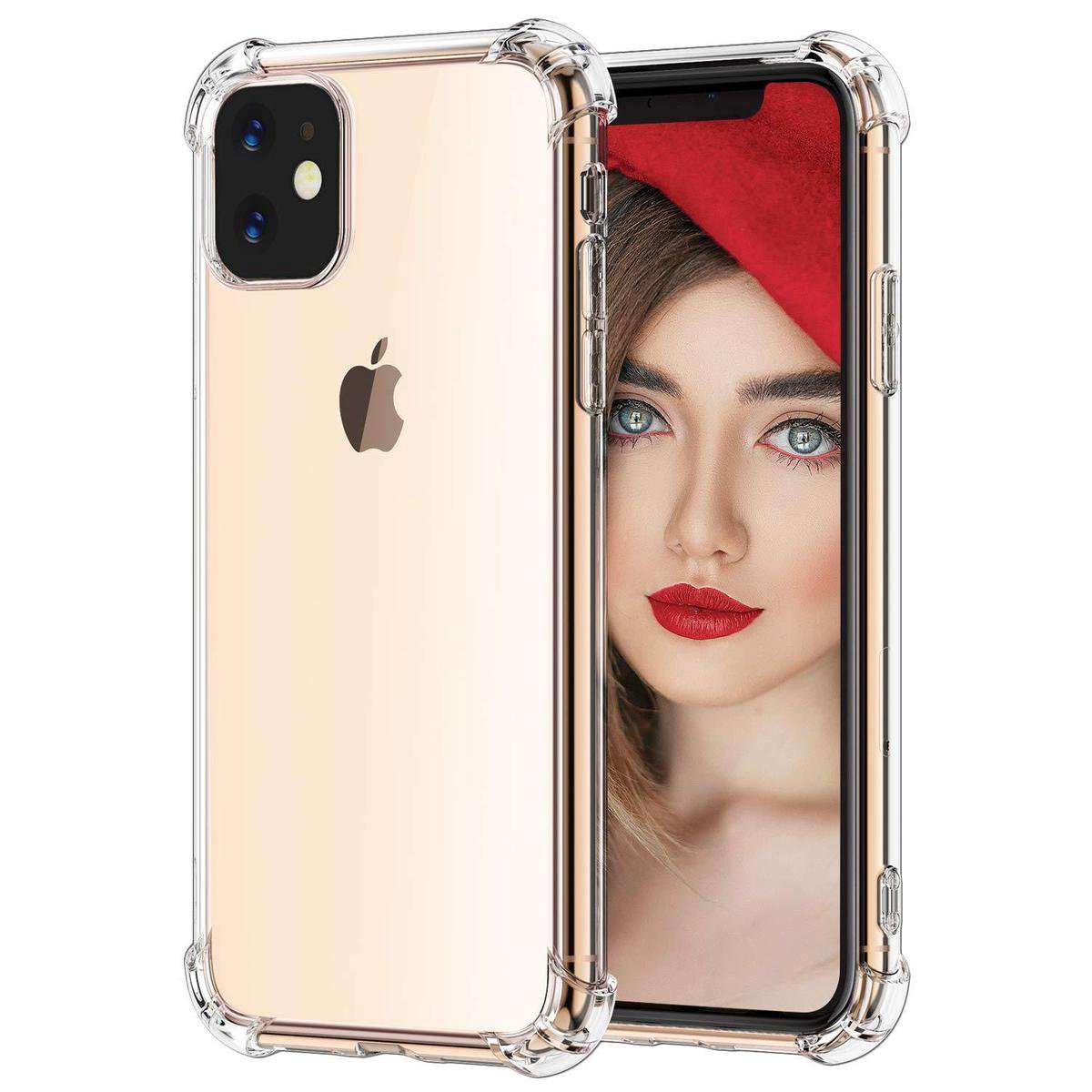 HB Hoesje Geschikt voor Apple iPhone 11 - Anti Shock Hybrid Back Cover - Transparant