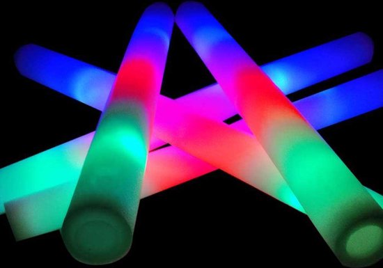 LED Foam sticks, lichtstaaf, lichtbuis, multicolor - 200 stuks | bol.com