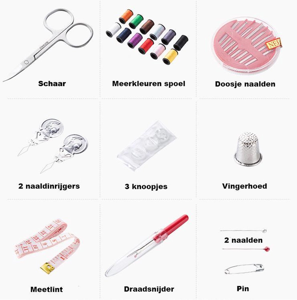 Naaiset gereedschapskist - Essentieel naaigereedschap voor kinderen, volwassenen, reizen en familiereparatie (grote capaciteit, multifunctioneel, draagbaar ontwerp, geel
