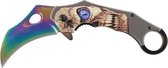 X-Treme Karambit en acier inoxydable `` couteau papillon '' couteau de poche Stiletto arc-en-ciel couleurs arc-en-ciel couteau papillon arc-en-ciel