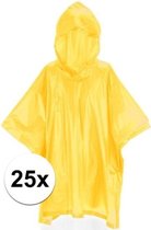 25x Kinder regen poncho geel - Regenponcho voor kinderen